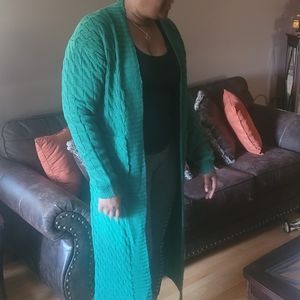 Long green sweater size large